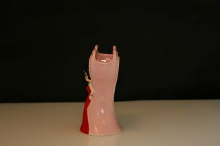 Vintage Vandor Red Gown Betty Boop Pink Heart Shape Hand Painted Ceramic Vase 3