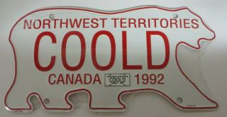 Vtg Northwest Territories Canada License Plate Tag Polar Bear Personalized Coold