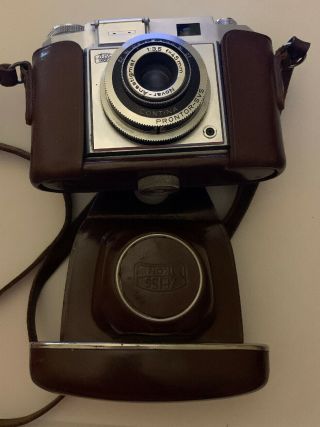 Vintage Zeiss Ikon Contina Ii Slr Camera 35mm German /w Light Meter Leather Case
