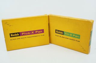 Vintage Kodak 4x5 Tri - X Pan & Plus - X Pan B&w 12 Exp Film Packs - Out Dated