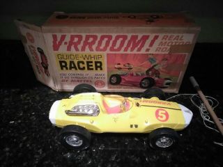 Vintage Mattel V - Rroom Vroom Yellow 5 Race Car 1963 Whip Car