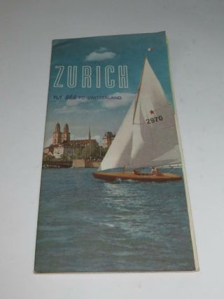Vintage Bea Travel Ephemera Zurich Switzerland City Map And Tourist Guide 1960s