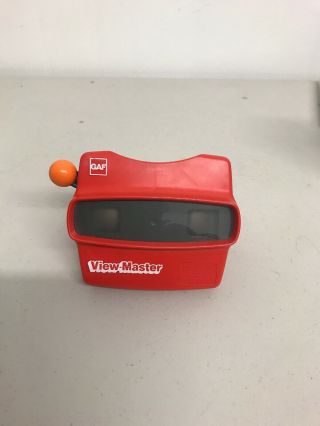 Vintage Viewmaster Gaf Red Classic Toy Slide Viewer Orange Handle Usa.