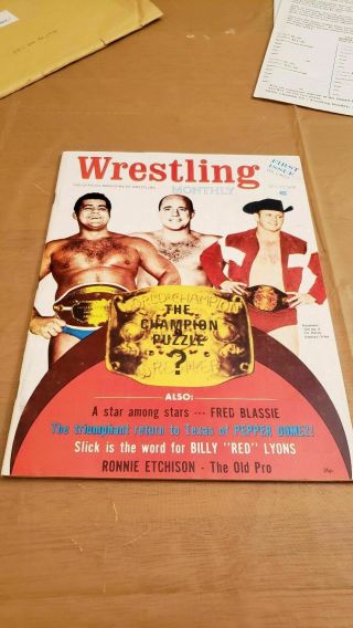 1971 Wrestling Monthlymagazine Wwf Ladies Nwa Awa Morales Funk Sammartino