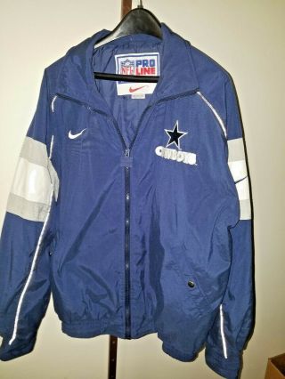 Vintage Nfl Nike Pro Line Authentic Dallas Cowboys Full Zip Jacket Mens Xl.