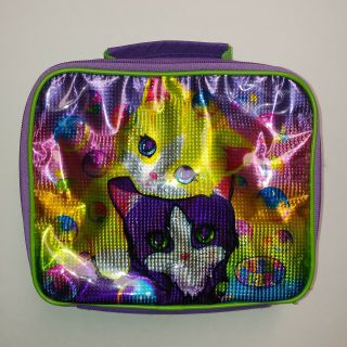 Vtg Lisa Frank Playtime Kittens Kitties Zippered Lunch Box Insulated Bag Purse