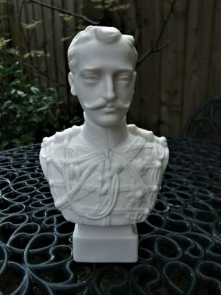 Antique 19thc R&l Parian Bust " The Duke Of Clarence " In Military Dress - Victoria