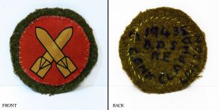 Vintage Ww2 Clapham Home Guard Bomb Disposal Fabric Patch / Badge - Dated 1943