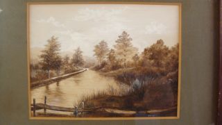 Antique C Mcknight Smith River Landscape W/c Painting
