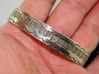 Vintage Navajo Or Hopi Sterling Silver Cuff Bracelet