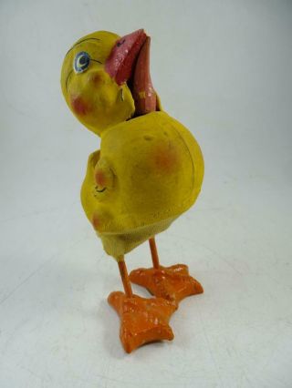 Antique Composition Chicken Chick Toy Mechanical Easter German Victorian 1800s