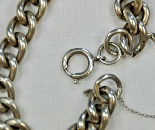 Antique Sterling Silver Men ' s Link Bracelet 9 