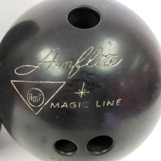 Vintage Magic Line Amflite AMF 3 Dot Bowling Ball 15.  13 Pounds w/ Hard Case 2
