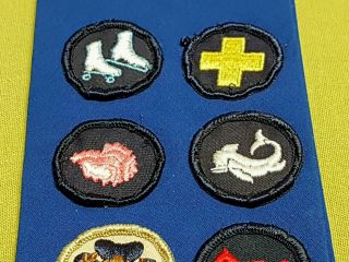 Vintage Canadian GIRL GUIDE PATCHES from the 1970s on a sash 2
