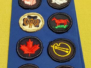 Vintage Canadian GIRL GUIDE PATCHES from the 1970s on a sash 3