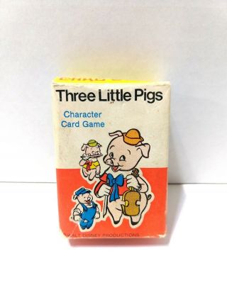 Vintage Walt Disney Three Little Pigs Card Game Complete Russell Company