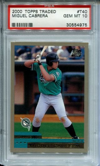 2000 Topps Traded Miguel Cabrera Rookie Card Rc Psa 10
