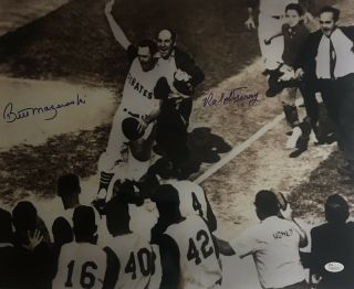 Bill Mazeroski & Ralph Terry Signed Autograph 1960 Ws 16x20 Pirates Yankees Jsa