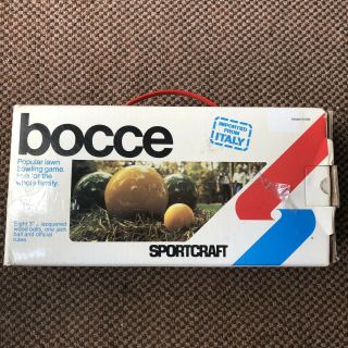 Vtg Sportcraft Bocce Ball Set Made In Italy Wood,  Instructions Complete