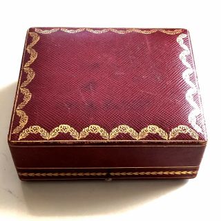 Antique Red Leather Gilt Gold Push Button Lg Jewelry Box Trabert & Hoeffer