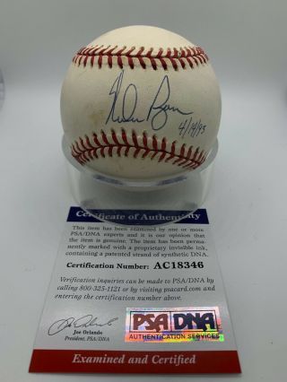 Nolan Ryan 4/14/93 Signed Autograph Official Omlb Al Baseball Psa Dna Ac18346