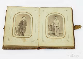 19th C.  Antique Victorian Carte De Visite Cdv Photo Album Photograph Cards