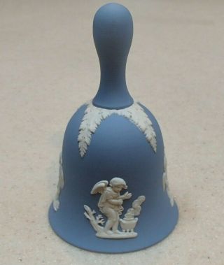 Wedgwood Jasperware White On Blue Vintage Four Seasons Cherub Cupid Bell -
