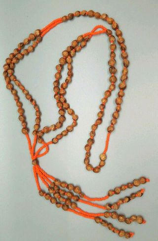 Vintage Apple Tiny Seed Bead Orange Retro Necklace Jewelry Hippie Native B - 11