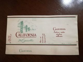 California - Argentina Cigarette Pack Label Wrapper
