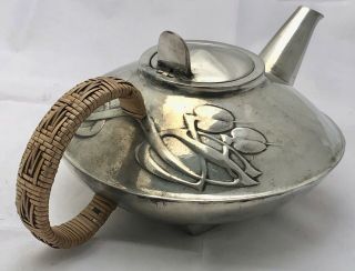good liberty & co tudric art nouveau pewter tea pot archibald knox 0231 2