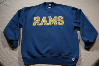Vintage Los Angeles Rams Sweatshirt Nfl Football L.  A.  Distressed Russell La