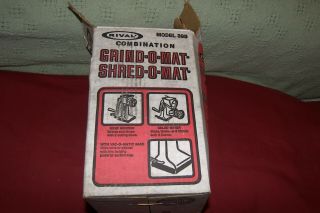 Vintage Rival Meat Grinder Grind - O - Mat Salad Maker Shred - O - Mat Food Processor 2