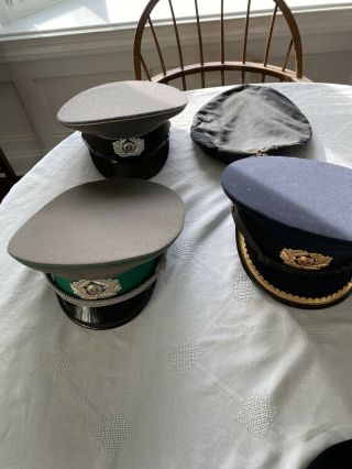 4 Vintage Soviet Russian Military General Service Visor Hats Beret Ussr