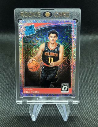 2018 - 19 Donruss Optic Choice Trae Young Choice Mojo Silver Prizm Rc Rated Rookie