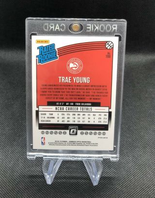 2018 - 19 Donruss Optic Choice Trae Young Choice Mojo Silver Prizm RC Rated Rookie 2
