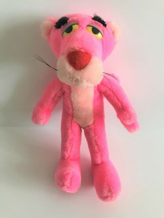 Vintage 1980 United Artist Mighty Star 10 " Poseable Plush Stuffed Pink Panther