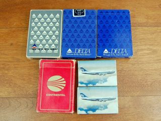 6 Decks Vintage Airline Playing Cards Delta,  Air Zealand,  Continental Arrco