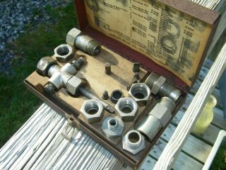 Vintage Mueller Brass Co.  Refrigeration Service Valve Adapter Set Purging - Charge