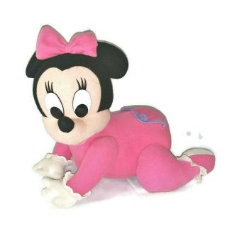 Disney Vintage Baby Minnie Mouse Crawling 10 " Plush Doll