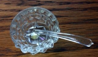 Set of 6 Vintage Crystal Salt Cellars Bowls Dips with Spoons 2