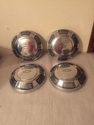 A Set Of 4 Vtg 1960’s 1970’s Chevrolet 10 1/2” Hubcaps Wheel Covers One Set