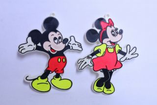 Vintage Walt Disney Mickey & Minnie Mouse Plastic Cookie Cutters