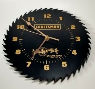 Vintage Craftsman Saw Blade Wall Clock By Sears & Roebuck Quality Tools 10 " Round