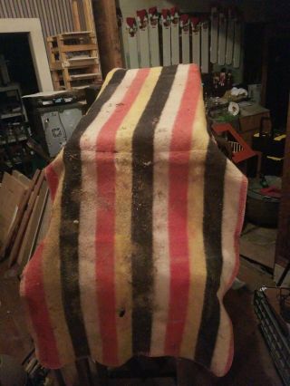 Vintage Saddle Blanket,  Literally A Barn Find At An Estate,  Stripes Dirty
