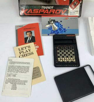 Vintage Saitek Pocket Plus Trainer Kasparov Electronic Chess Complete
