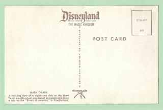 Disney Vintage Postcard Mark Twain at Night C - 9 Disneyland c1960 2