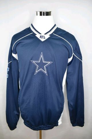 Dallas Cowboys Embroidered Patch Pullover Jacket 60th Anniversary Nfl Nfc Vtg