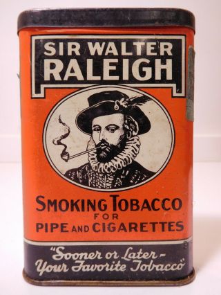 Vintage Sir Walter Raleigh Smoking Tobacco For Pipes & Cigarettes Tin