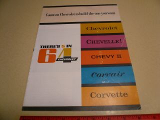 1964 Chevrolet Chevy Ii Corvette Chevelle Corvair Sales Brochure Vintage