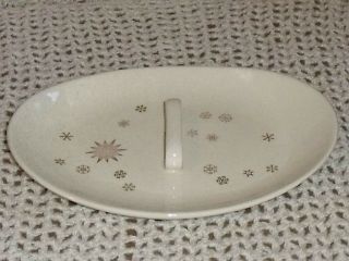 Vintage Gold Snowflake Handled Serving Plate Small Platter 9 "